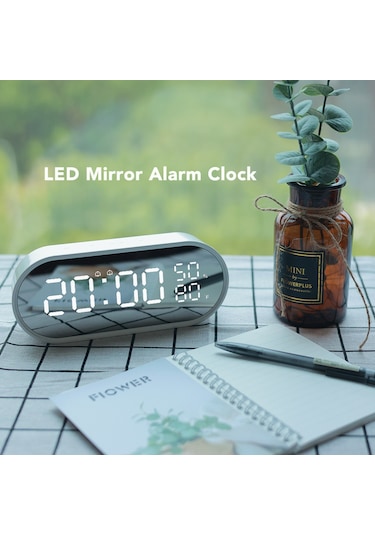 Dofolink Dijital Ayna Saat - Sicaklık Ve Nem Ölçer, Sürekli Işık Ayarı, Usb İle Beslenir Pil Dahil Değil