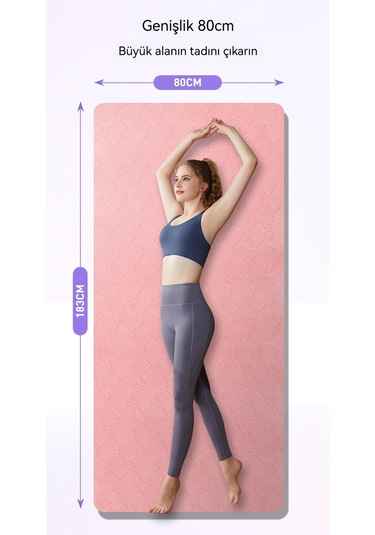 Erkek Ve Kadın Zindeliğinki Yoga Mati Pembe