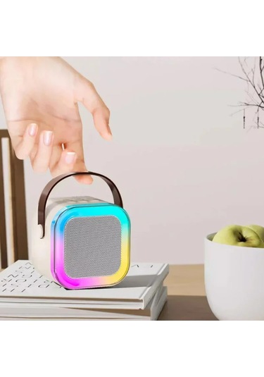 Mini Kablosuz Bluetooth Karaoke Hoparlör Kareoke Makinesi Mavi