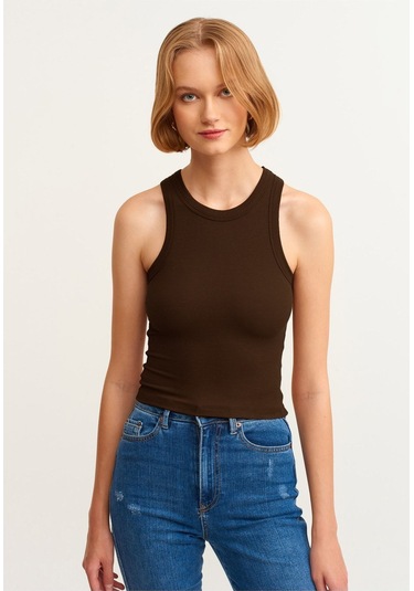 2'li Paket Fitilli Halter Yaka Örme Atlet S