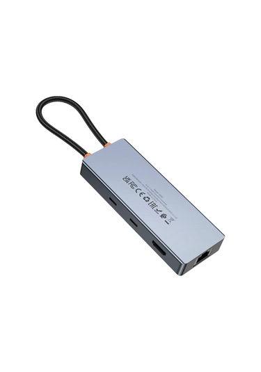 Hoco. Hb52 Wow 8in1 100w Pd 100 Mbps Ethernet 4k Hub Dönüştürücü - Gri