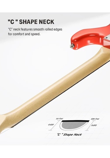 Donner Dst-600 Elektro Gitar Fiesta Red