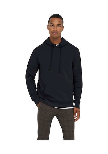 Only Erkek Kapüşonlu Sweatshirt Lacivert