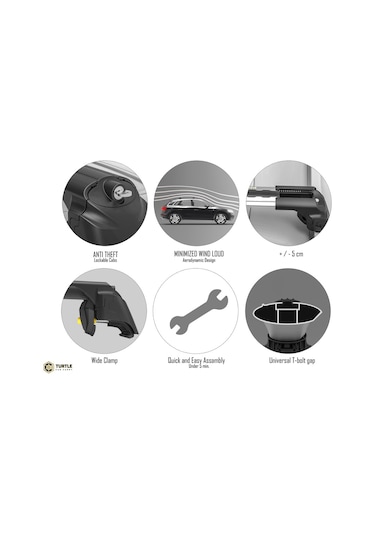 Turtle Aır-2 Kit Renault Kadjar Tavan Ara Atkı Seti Gri