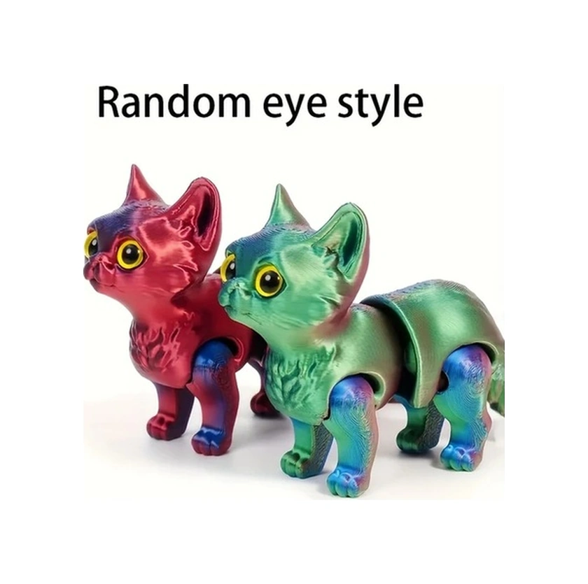 Trendooze Güneşli022 3d Baskılı Kedi Heykeli, Lazer Yeşil Masa Dekoru