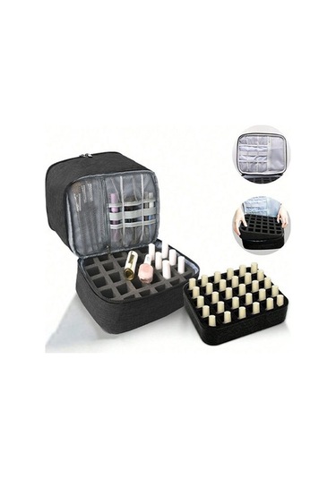 Novahub Çift Katmanlı Yükseltilmiş Kozmetik Çantası, Pratik Taşınabilir Alet Çantası Yeşil