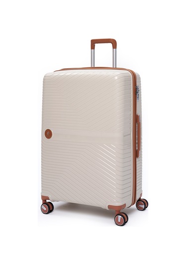 4 Lü Valiz Seti Elatae Exclusive Pro Polipropilen Kırılmaz Büyük - Orta - Kabin Boy Ve Makyaj Bej - Camel 5239