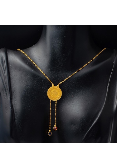 Çeyrek Altınlı 22 Ayar Püsküllü Kolye 22KNMS541