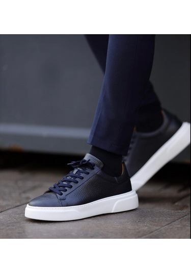 Taşpınar %100 Hakiki Deri Ortopedik Yazlık Hafif Erkek Rahat Günlük Sneaker 38-47 Lacivert