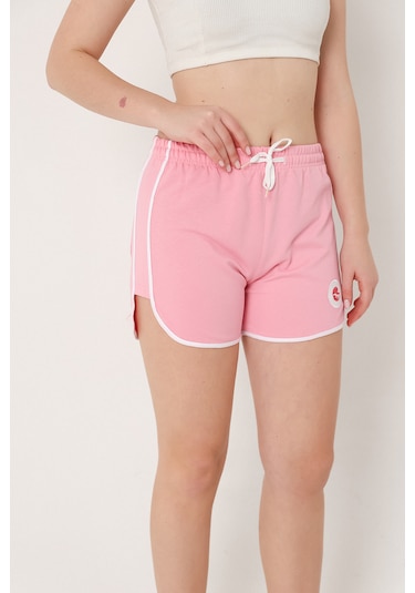 Relax Time Kadın Openent Pembe Mini Yırtmaçlı Şort