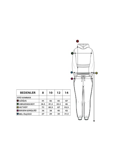 Toontoy Kız Çocuk Blok Renkli Eşofman Takımı Pudra