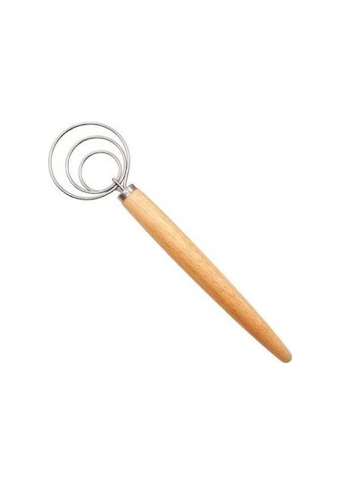 Primepickings 13 İnç Meşe Saplı Un Mikseri, Paslanmaz Çelik Karıştırma Çubuğu, Bobin Çırpma Teli, Üç Daire Karıştırıcı Diğer