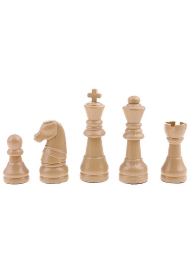 Homyl 16 Adet Yedek Plastik Satranç Taşları / Takımı Oyuncak Bej