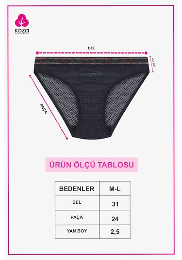 Kadın 3'lü Dantelli - Baskılı Külot 20820 Pembe