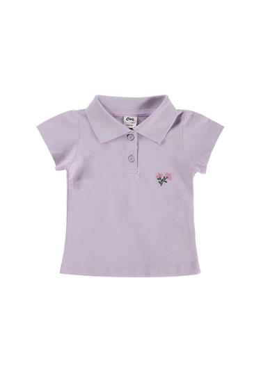 Civil Baby Çiçek Nakışlı Basic 6-18 Ay Tişört - Lila