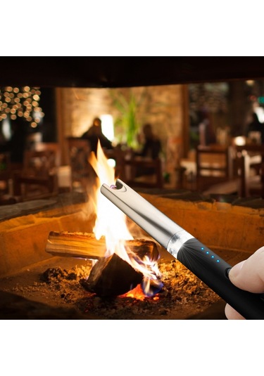 Yifomall Usb Şarjlı Rüzgara Dayanıklı Ark Çakmak - Led Aydınlatmalı Kamp & Barbekü Çakmağı Çok Renkli