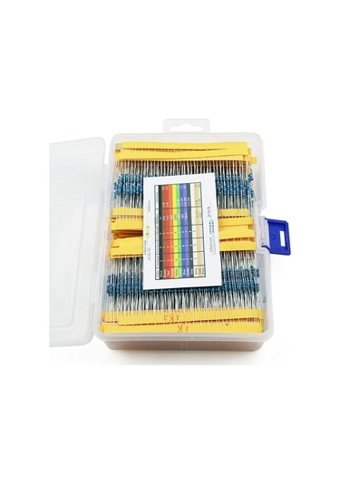 Yifomall 2600 Adet 1/4w Metal Film Direnc Seti, 130 Farklı Sık Kullanılan Değer, 1% Hassasiyetli, Elektronik Projeler İçin Kutulu Tam Seri