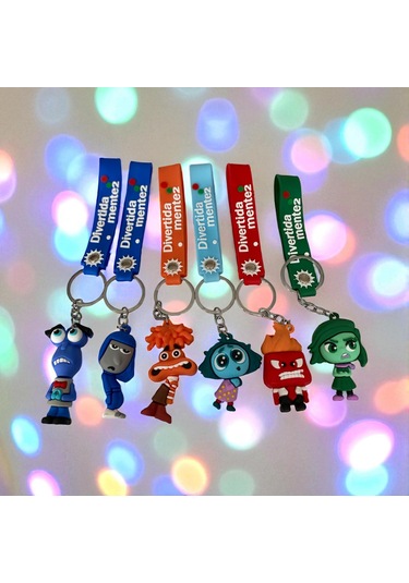 6 Lı Ters Yüz Duygular Karakter Anahtarlık Veya Çanta Süsü Çok Renkli