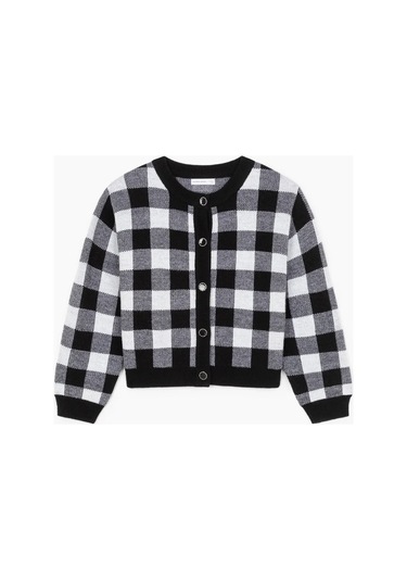 Gloria Jeans Jakarlı Kareli Kardigan 431105102 Siyah