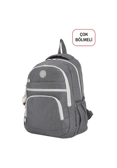 Dada Okul Sırt Çantası Gri Ortaokul Lise Geniş İç Hacim Ortopedik Su Geçirmez Kumaş Gri