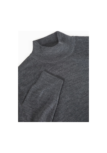 Ferraro Antrasit Yarım Balıkçı Superfine Yün Erkek Triko Kazak Antrasit