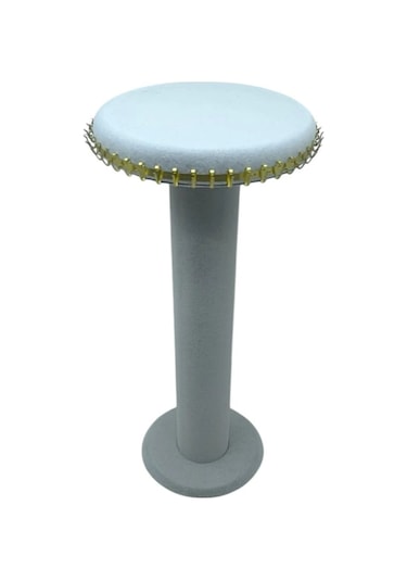 Süet Kumaş Gri Renk 35 Cm Yuvarlak Model Kolye-tesbih-bileklik Standı