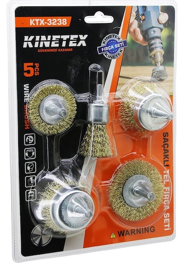 5pcs Saçaklı Çelik Tel - Çanak Fırça Seti Ktx-3238 5570