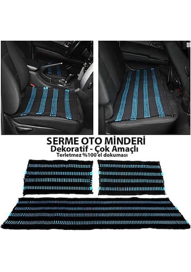 Terletmez Oto Kilim Ön Ve Arka 3 Lü Serme Set Oto Minderi (461962690)