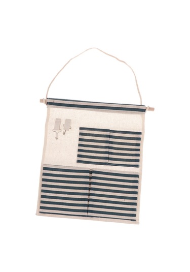 Suntek Pamuk Keten Kapı Duvar Asılı Saklama Çantası Ev Düzenleyici 4 Cepli Mavi Çok Renkli