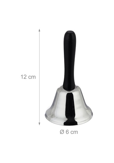 Yüksek Sesli Masa Ve El Zili, Ahşap Saplı Ofis Masası Çağrı Zili, Noel Dekorasyonu Veya Resepsiyon Zili, 12 Cm, Gümüş