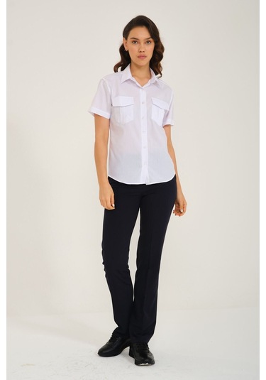 Kadın Yazlık Beyaz Gömlek Beyaz
