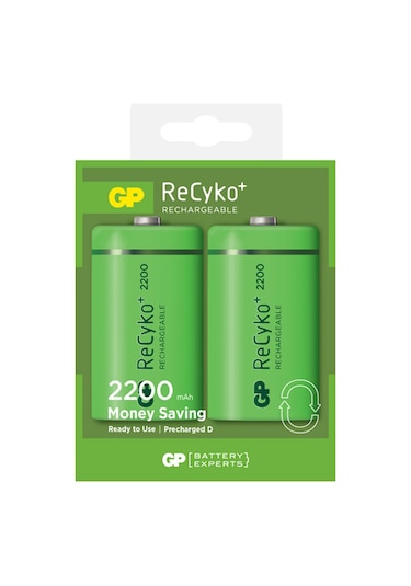 GP ReCyko+ GP220DH-2U2 2200 mAh D Boy Ni-MH Şarj Edilebilir Pil 2'li