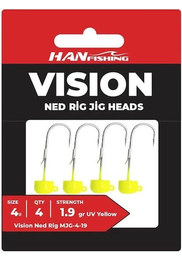Hanfish Vision Ned Rig Uv Yellow Jighead 1.9gr No:4