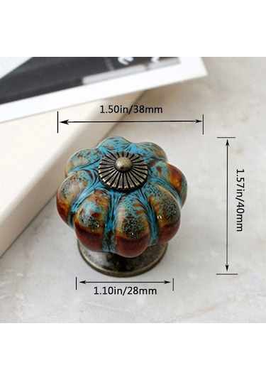 Dolaplar, Banyolar, Gardıroplar Ve Çekmeceler İçin Seramik Sırlı Kapı Kolları Mavi