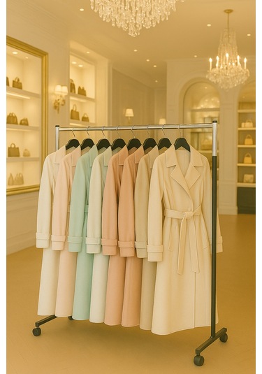 Paslanmaz Metal Askılık Vitrin Konfeksiyon Tekerlekli Demonte Portmanto 150 Cm Hanger Siyah