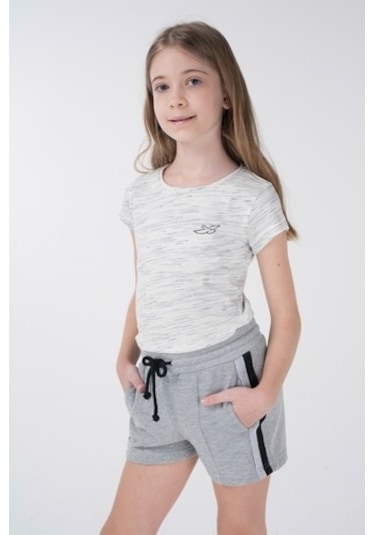 Brz Kids Kız Çocuk Kısa Kollu T-Shirt Ekru