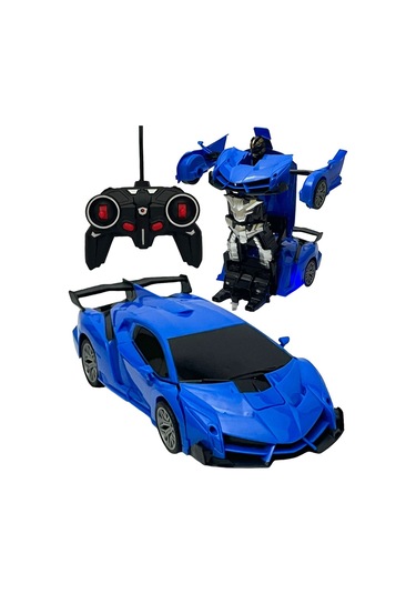 Uzaktan Kumandalı Robota Dönüşen Araba Ferrari - Mavi