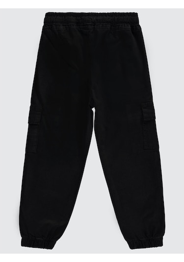 Civil Boys Bel Paça Lastikli Kargo Cepli 6-9 Yaş Pantolon - Siyah