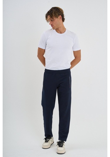 Shooter Sportswear Mevsimlik Antrasit Erkek Eşofman Altı Rahat Kalıp Fermuar Cepli Düz Paça Lacivert