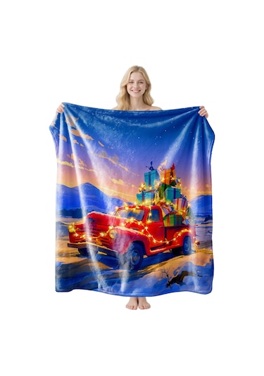 Noel Fral Küçük Battaniye Festival Atmosferi Pratik Kullanım-mt-flr-221 150 100 Yeşil