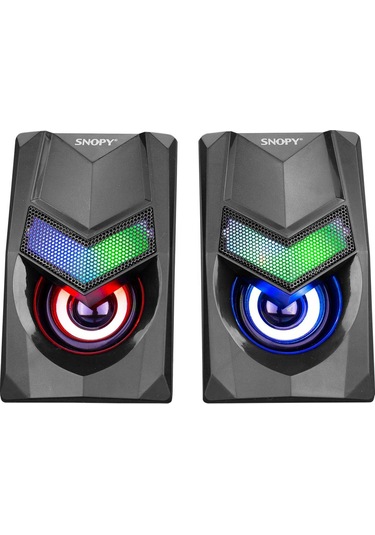 Snopy Sn-X25 Rgb Işıklı 3Wx2 Siyah Usb Speaker