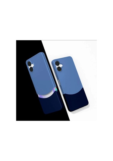 Samsung Galaxy Uyumlu A06 Kılıf Magsafe Şarj Kartlıklı Mıknatıslı Duble 1.7mm Kapak Kart Bölmeli Lacivert S