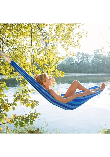 Tcherchı Mavi Devrilme Önleyici Çift Dış Mekan Hamak
