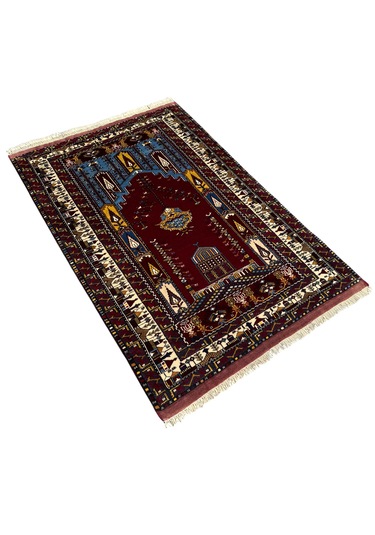 El Dokuma Sıfır Özel Koleksiyonluk Yayhalı Halısı 112x160 Kök Boya Özel Dokuma Halı Mavi