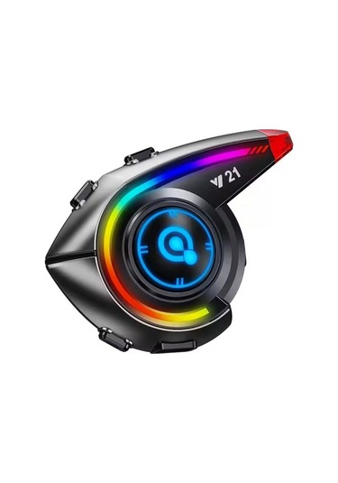 Ceylan Adam Y21 Rgb Işık Efektli Intercom Bluetooth Motosiklet Kask Kulaklığı Intercom Kulaklık