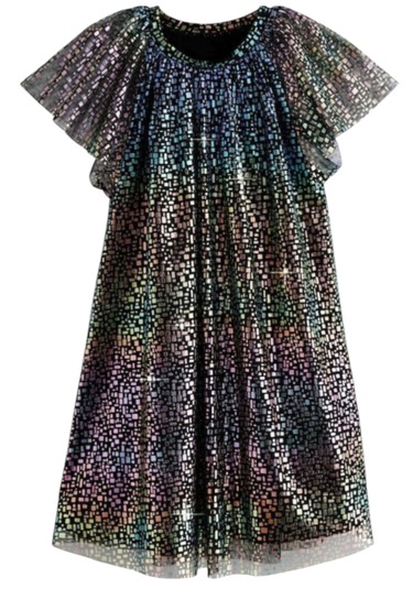 Kız Çocuk Renk Geçişli Astarlı Renkli Şık Elbise