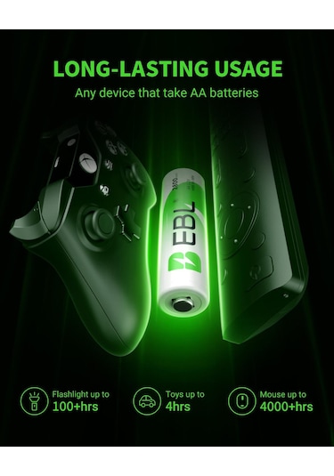 Ebl LN-8114 2800 mAh 1.2 V Ni-Mh AA Kalem Pil 4'lü