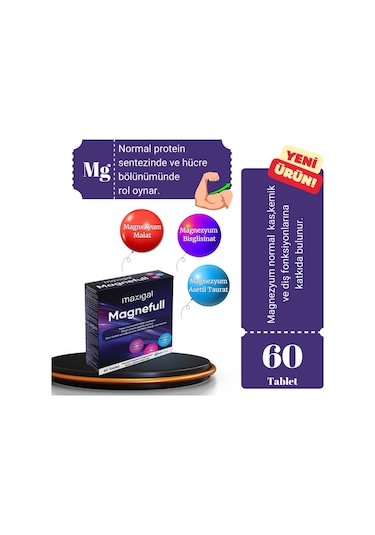 Maxigal Magnefull Magnezyum 60 Tablet