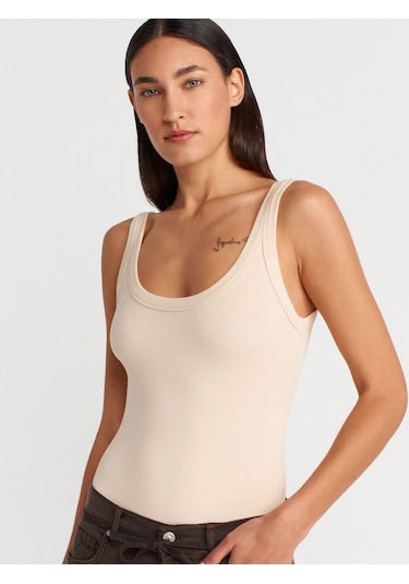 Dilvin 21053 Askılı Bodysuit-taş Taş