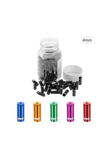 Gub 100pcs 4mm / 5mm Alüminyum Alaşım Bisiklet Attırıcı Y4452b-4 Siyah Siyah